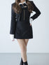 Asymmetry buckle tweed dress